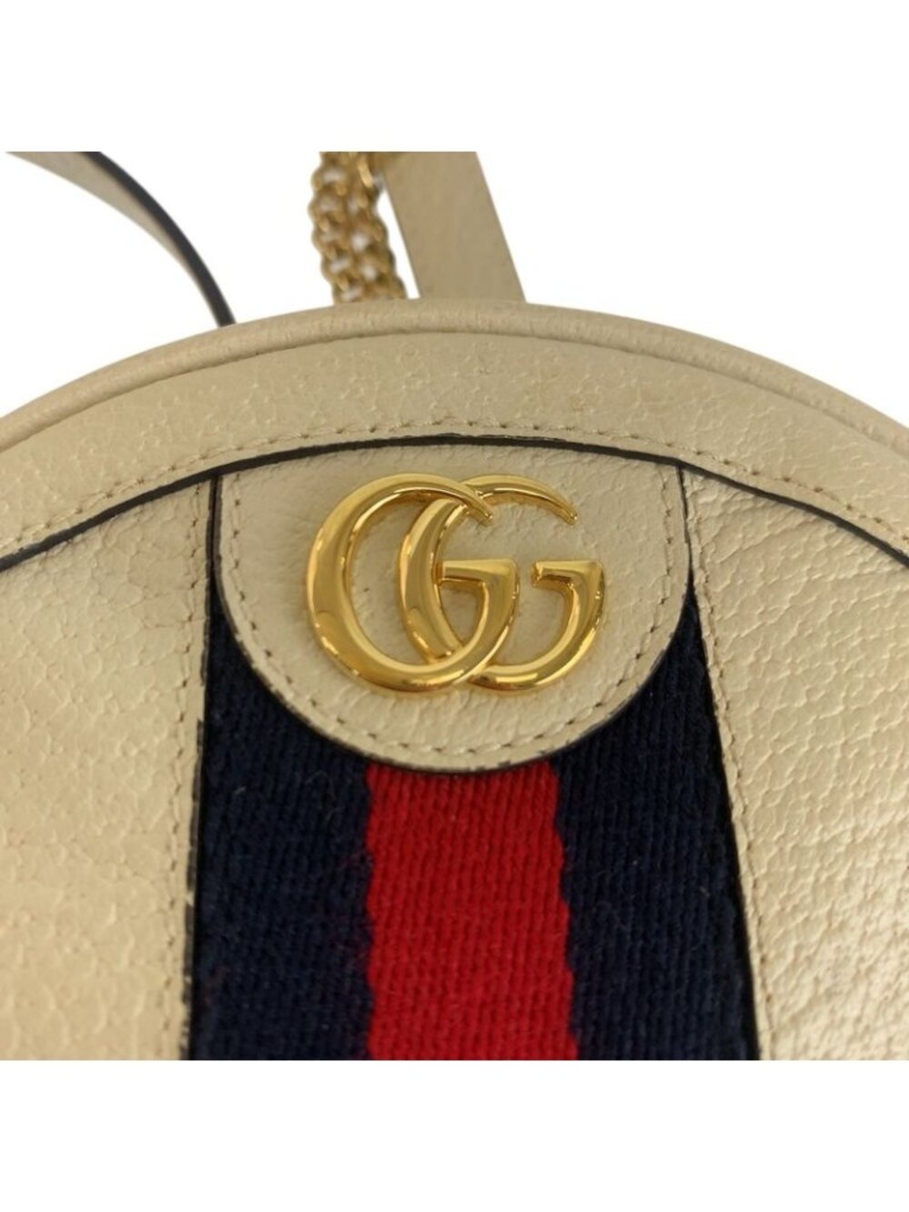 Gucci Ophidia White Gold Leather Backpack - Picture 6 of 9